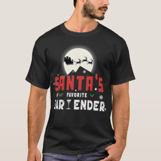 Santax27S Favourite Bartender Funny Xmas Bartendin T-Shirt