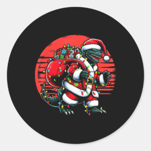 Santazilla Christmas Shirt Japanese Monster Kaiju  Classic Round Sticker