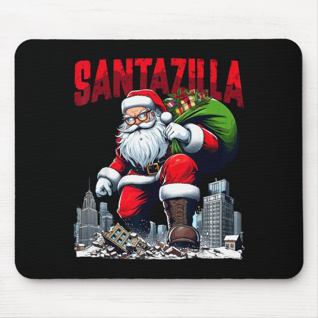 Santazilla Funny Santa Claus Christmas Xmas Holida Mouse Mat (Front)