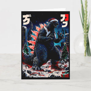 Santazilla Japanese Monster Kaiju Dinosaur Christm Card