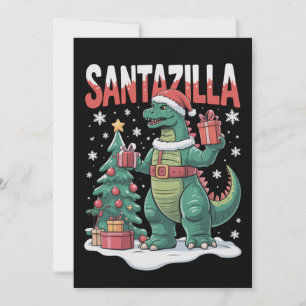 Santazilla Japanese Monster Kaiju Xmas Dinosaur Invitation