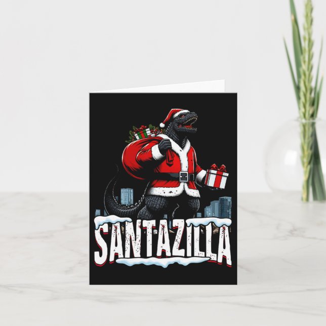 Santazilla Kaiju Santa Christmas Japanese Monster  Card (Front)