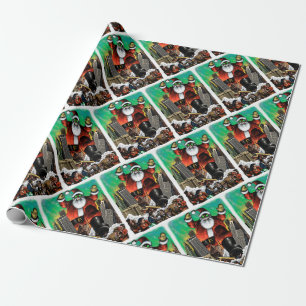 Santazilla Wrapping Paper