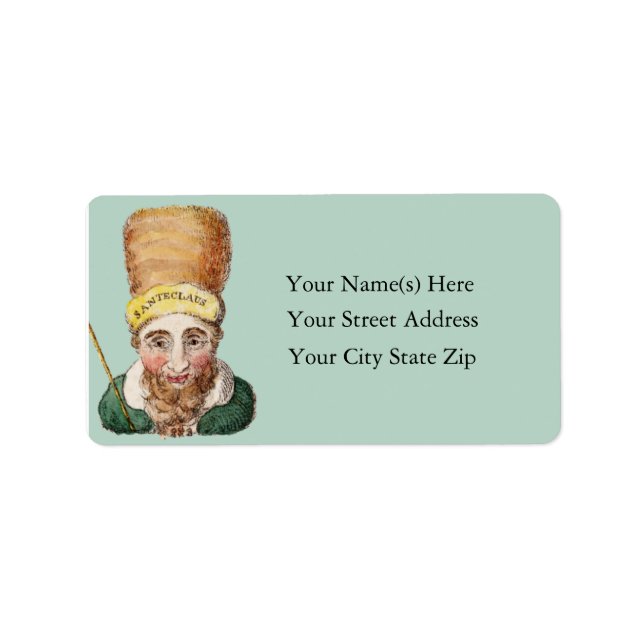 Sante Claus Vintage Address Label (Front)
