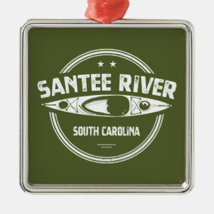 Santee River South Carolina Kayaking Metal Tree Decoration