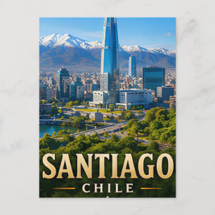 Santiago Andes Skyline and Chilean Elegance Postcard