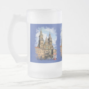 Santiago Cathedral Frosted Glass Beer Mug