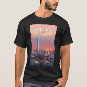 Santiago Chile Illustration Travel Art Vintage T-Shirt