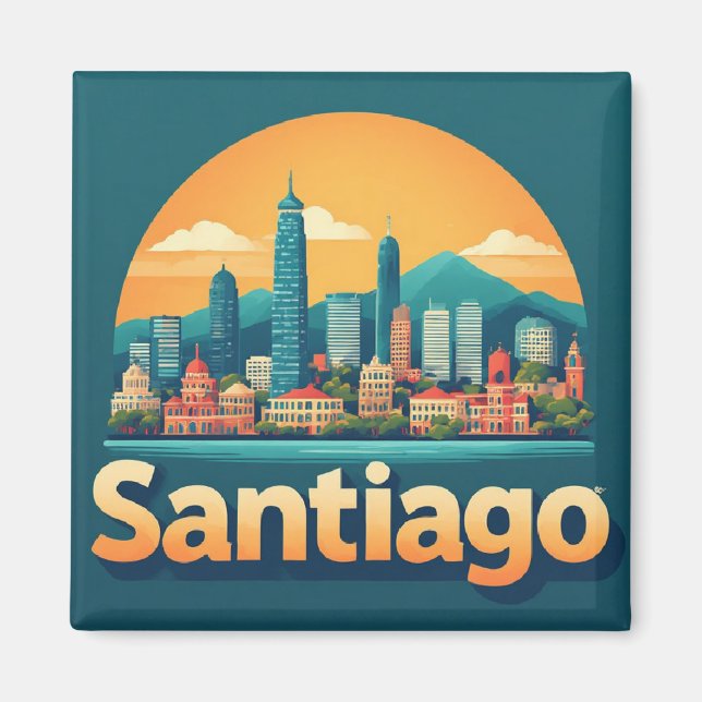 Santiago Chile Travel Keepsake Gift For Explorers Magnet (Front)