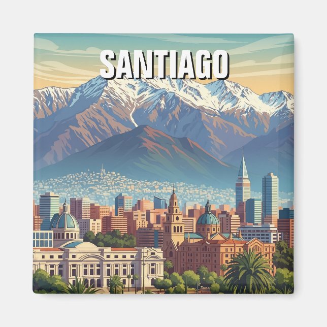 Santiago Chile Travel Magnet (Front)