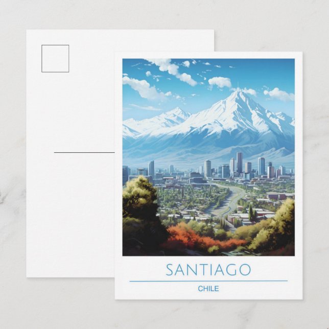 Santiago Chile Vintage Travel  Postcard (Front/Back)