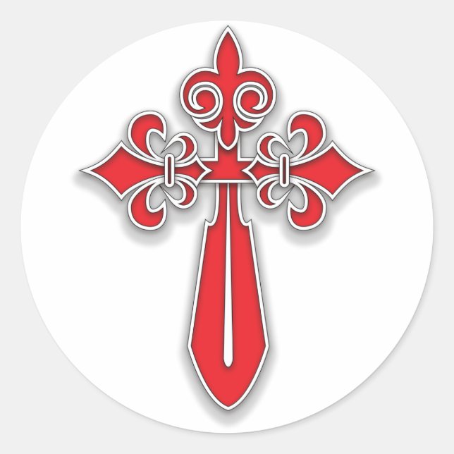 Santiago Cross Classic Round Sticker (Front)