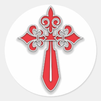 Santiago Cross Classic Round Sticker