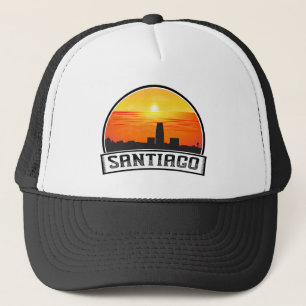 Santiago de Chile VIntage Skyline Sunset Trucker Hat