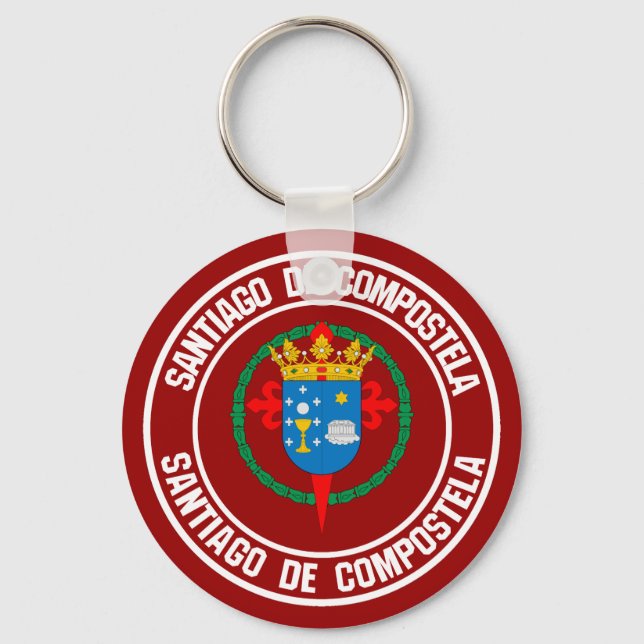 Santiago de Compostela Round Emblem Key Ring (Front)