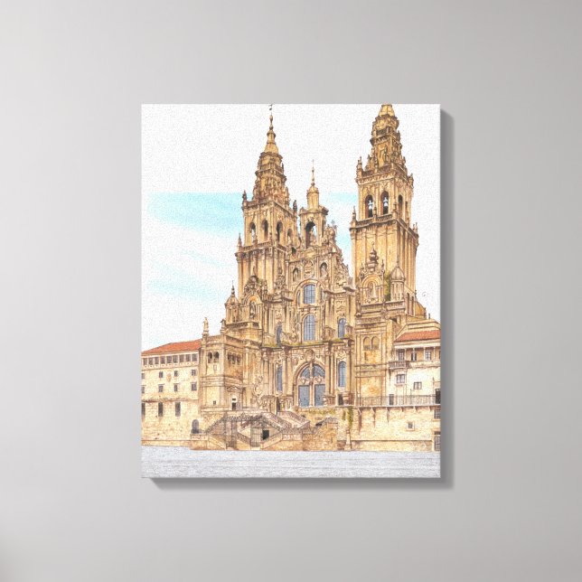 Santiago de Compostela. Western façade. Spain Canvas Print (Front)