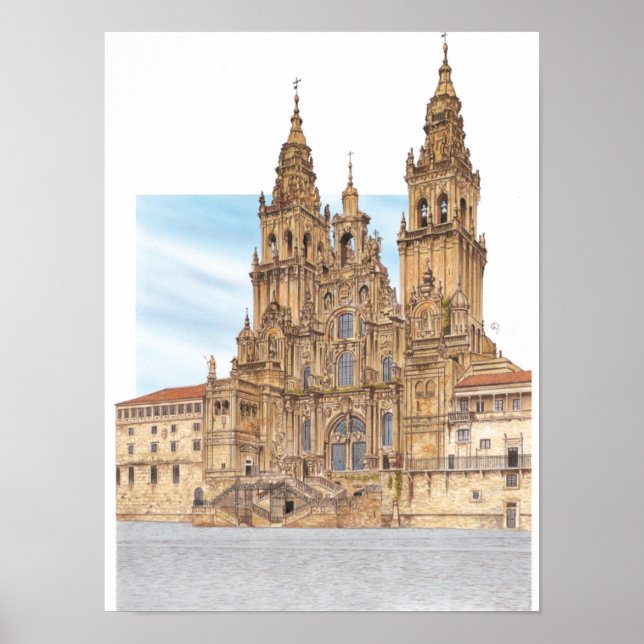 Santiago de Compostela. Western façade. Spain Poster (Front)