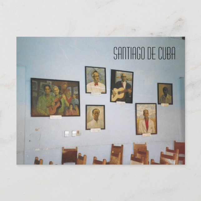 Santiago de Cuba Landmark Music Hall Scene Postcard (Front)