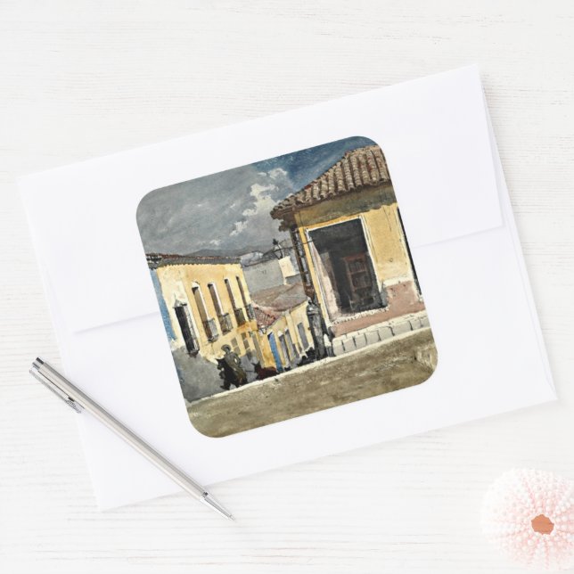 Santiago de Cuba Street Scene Square Sticker (Envelope)