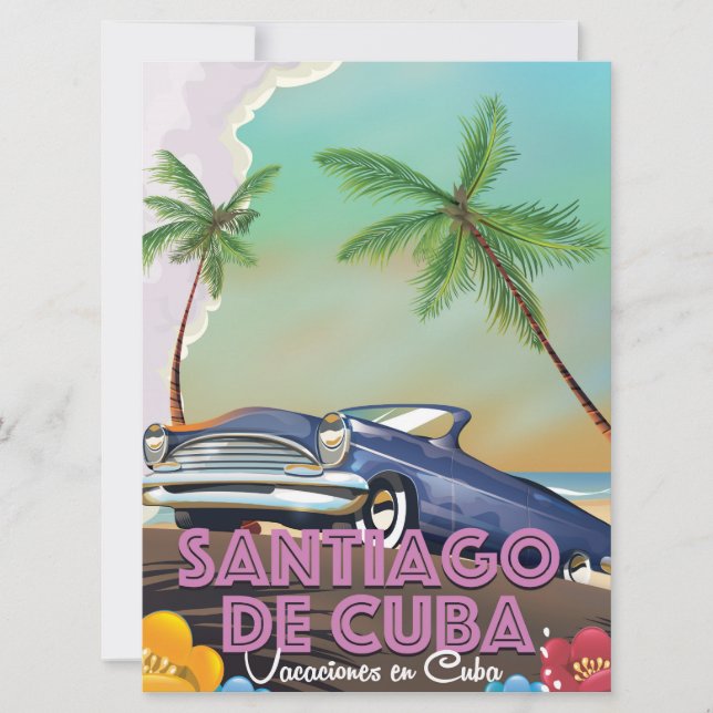 Santiago de Cuba Vintage travel poster (Front)