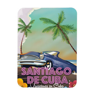 Santiago de Cuba Vintage travel poster Magnet