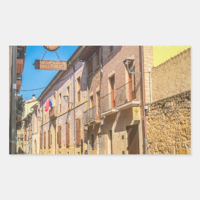 Santiago path cityscape rectangular sticker (Front)