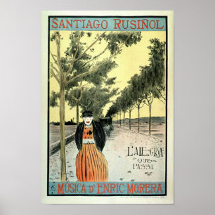 Santiago Rusinol Musica D Enrique Morera Vintage Poster