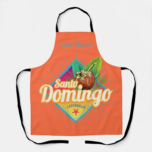 Santo Domingo Caribbean Dominican Republic Retro Apron (Front)