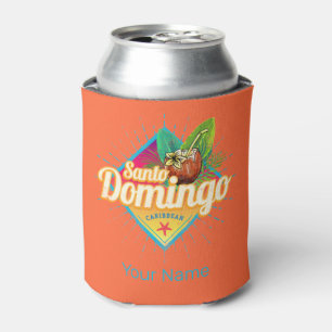 Santo Domingo Caribbean Dominican Republic Retro Can Cooler