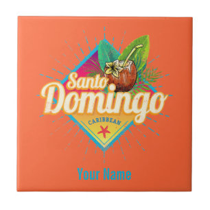 Santo Domingo Caribbean Dominican Republic Retro Tile