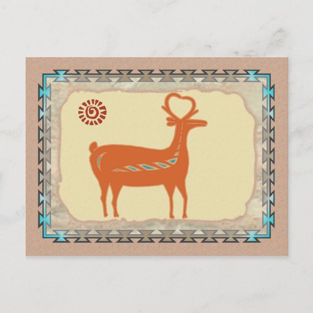 Santo Domingo Deer Postcard (Front)
