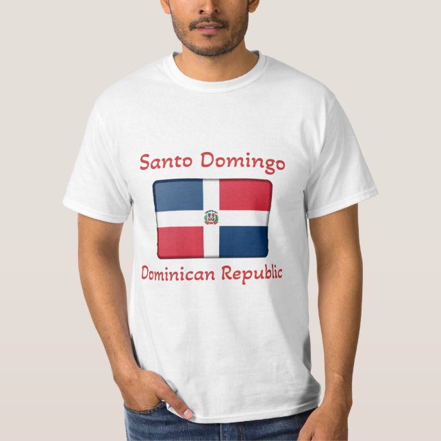 Santo Domingo Dominican Republic Flag T-Shirt (Front)