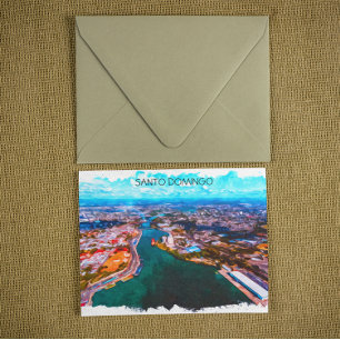 Santo Domingo Dominican Republic Panorama View Postcard