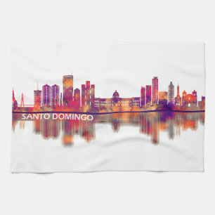 Santo Domingo Dominican Republic Skyline Tea Towel