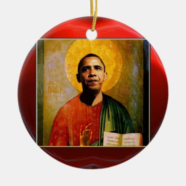 SANTOBAMA  Red Ruby Ceramic Tree Decoration (Front)