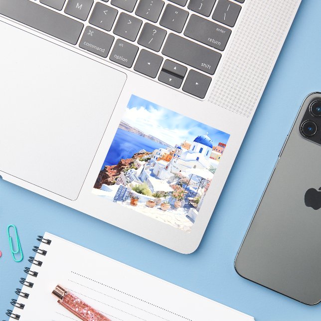 Santorini (Laptop w/ iPhone)