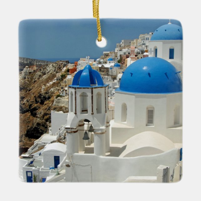 Santorini 1 ceramic tree decoration (Front)