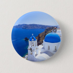 Santorini 6 Cm Round Badge