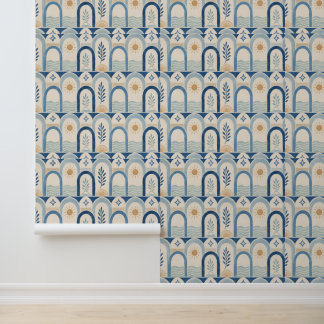 Santorini Arch Rhythm Coastal Mediterranean Wallpaper