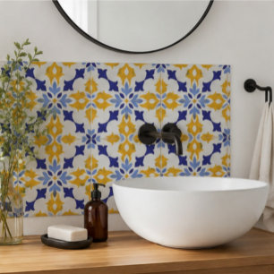 Santorini Aura Gold Floral Coastal Mediterranean Tile