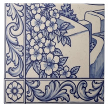 Santorini Azulejo Mural Tile 5 of 6 Bottom Left