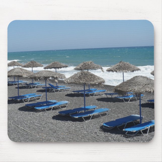 Santorini Beach, Greece Mouse Mat (Front)