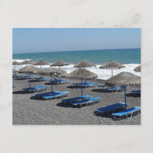 Santorini Beach, Greece Postcard