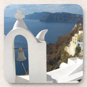 Santorini Bell Tower in the Afternoon Sun Coaster