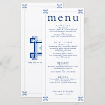 Santorini Blue Greek Key Wedding Reception