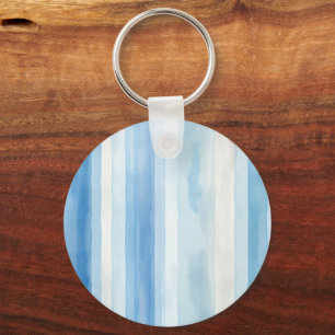 Santorini Blue White Stripes Key Ring