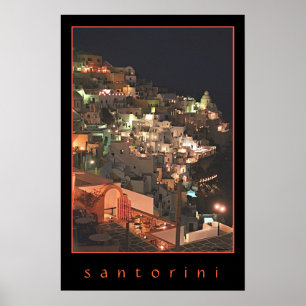 Santorini by Night Poster
