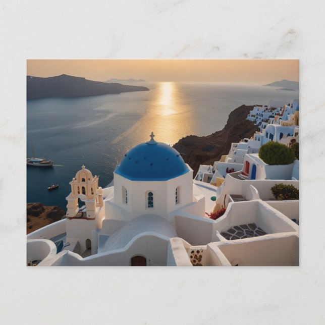 Santorini by Sea Postcard (Front)