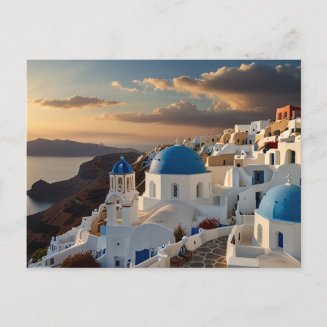 Santorini by Sea Postcard (Front)