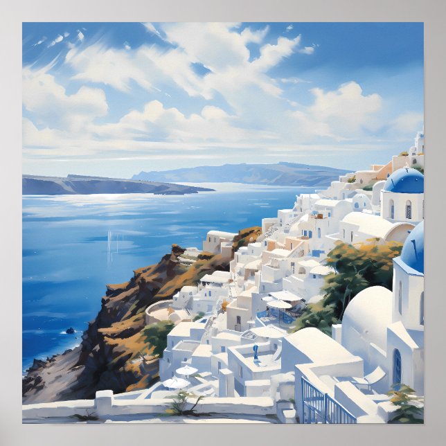 Santorini by the Sea Poster (Front)
